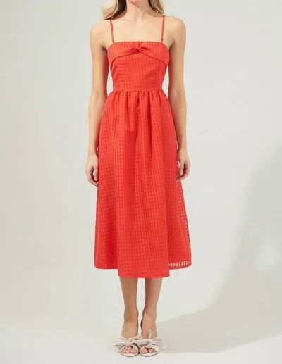 Sugarlips Cary Chest Bow Midi Dress In Red In Pink