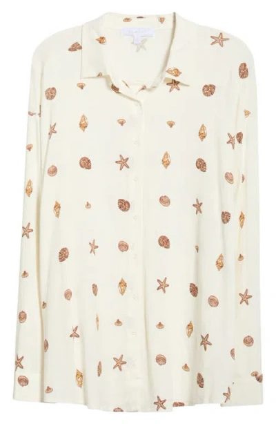 Sugarlips Cerise Shells Dalton Boyfriend Shirt In White