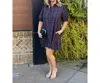 Sugarlips Chapman Plaid Button Down Shift Dress In Navy Multi In Multi