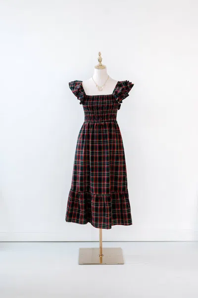 Sugarlips Chapman Plaid Dress In Navy In Blue