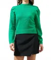 Sugarlips Charmer Puff Sleeve Sweater In Green In Green