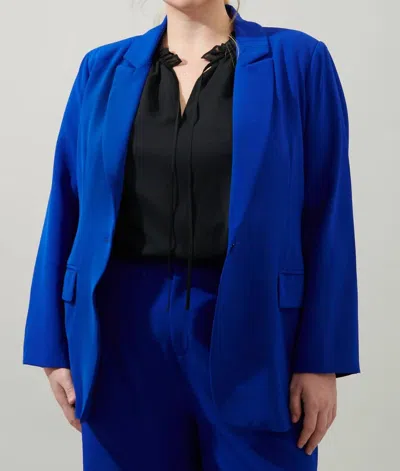 Sugarlips Chelsea Fitted Notch Lapel Blazer - Plus In Cobalt Blue