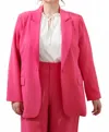 Sugarlips Chelsea Fitted Notch Lapel Blazer Curve In Fuschia In Pink