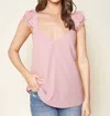 Sugarlips Chiffon Eyelet Trim Cami In Mauve In Multi