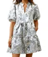 Sugarlips Christina Jacquard Jacey Babydoll Mini Dress In White In White