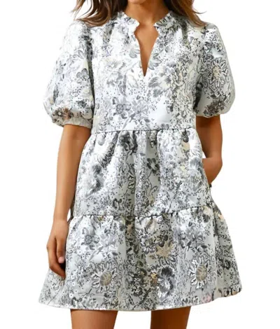 Sugarlips Christina Jacquard Jacey Babydoll Mini Dress In White