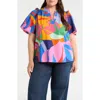 Sugarlips Chroma Abstract Winslet Ruffle Top In Multi