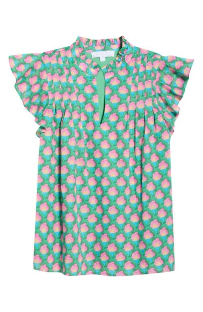 Sugarlips Cindi Cotton Ruffle Top In Multi