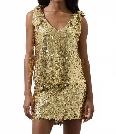 Sugarlips Cressida Sequin Sleeveless Top In Gold In Green