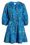 Sugarlips Dabria Split Neck Minidress In Blue