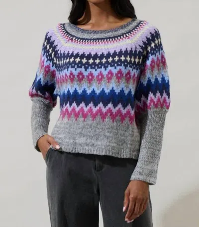 Sugarlips Daria Fair Isle Sweater In Purple