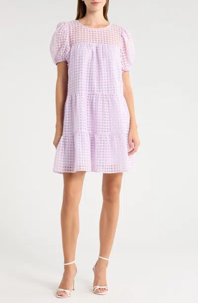Sugarlips Darling Nest Tiered Cotton Blend Organza Minidress In Pink