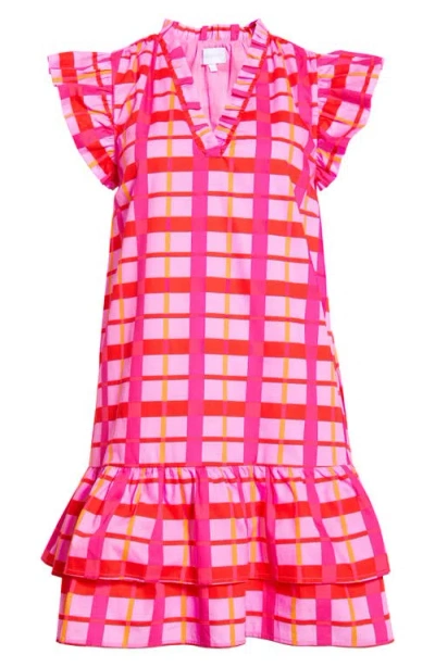 Sugarlips Darvy Check Shift Minidress In Pink