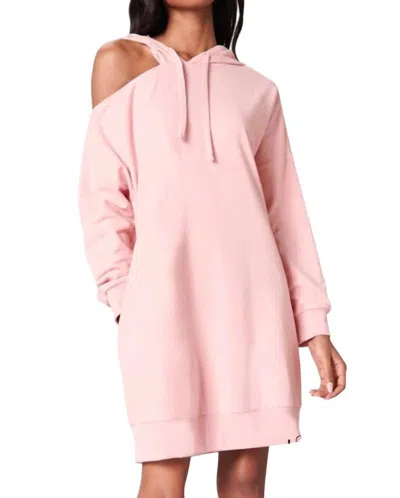 Sugarlips Deanna Cut Out French Terry Hoodie Dress In Rose In Multi