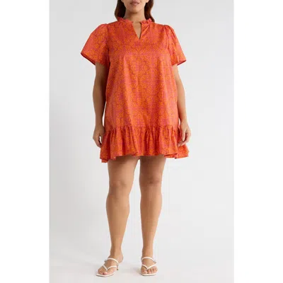 Sugarlips Debary Floral Celeste Minidress In Orange