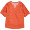 Sugarlips Debary Floral Print Top In Orange