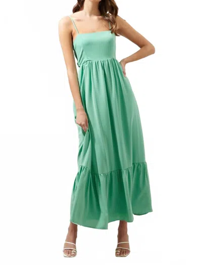 Sugarlips Delany Tie Back Maxi Dress In Teal/green In Multi