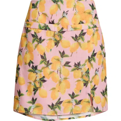 Sugarlips Desery Lemon Print Miniskirt In Multi