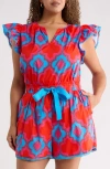Sugarlips Devant Carya Ruffle Cotton Top In Multi