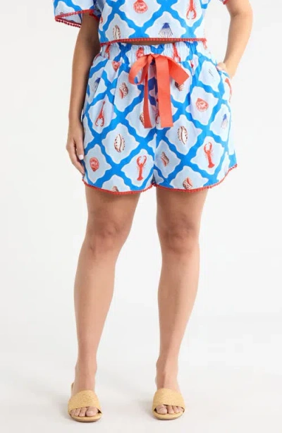 Sugarlips Devany Melia High Waist Shorts In Blue