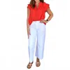 Sugarlips Dillan Ruffle Top In Red In Red