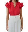 Sugarlips Dillan Ruffle Top In Red In Red