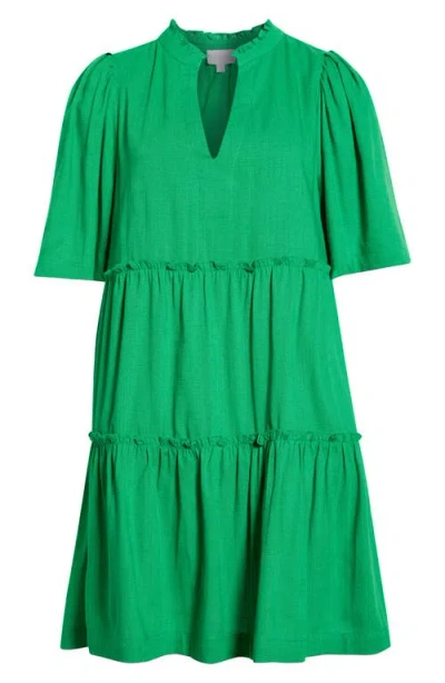 Sugarlips Dixie Tiered Cotton Dress In Green