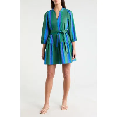 Sugarlips Dolary Stripe Leola Mini Shirtdress In Blue