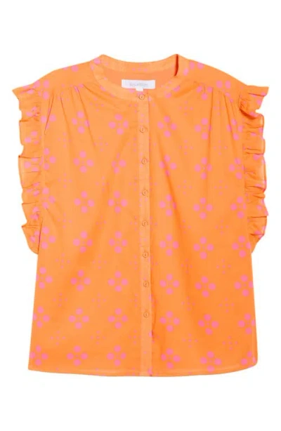 Sugarlips Donna Dot Hessi Sleeveless Button-up Shirt In Pink