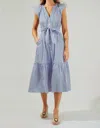 Sugarlips Button Midi Dress In Blue/white/stripe In Multi