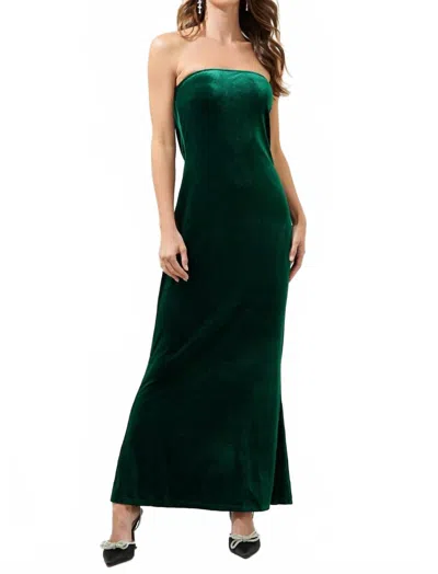 Sugarlips Dynamite Velvet Strapless Maxi Dress In Emerald In Green