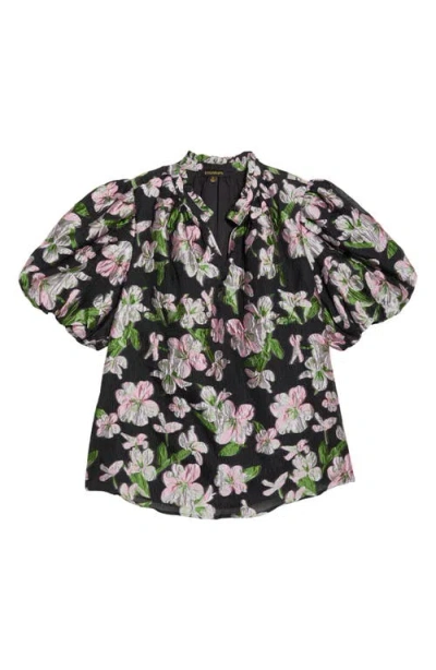 Sugarlips Elsinore Floral Jacquard Top In Black