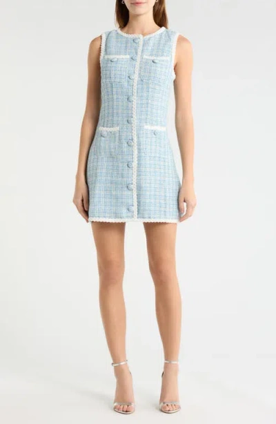 Sugarlips Elviane Tweed Minidress In Blue