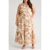 Sugarlips Elya Floral One-shoulder Cotton Maxi Dress In Multi