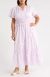 Sugarlips Emme Floral Print Smocked Maxi Dress In Multi