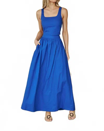 Sugarlips Epsie Smocked Crop Top In Cobalt In Blue