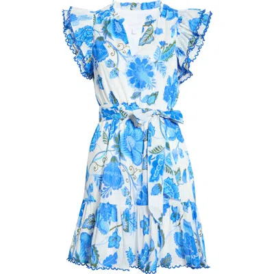 Sugarlips Eriny Verbena Floral Cotton Dress In White