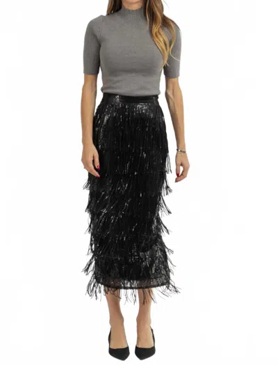Sugarlips Estery Sequin Skirt In Black