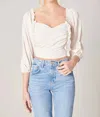 SUGARLIPS EVERMORE SWEETHEART CROSSOVER TOP IN IVORY
