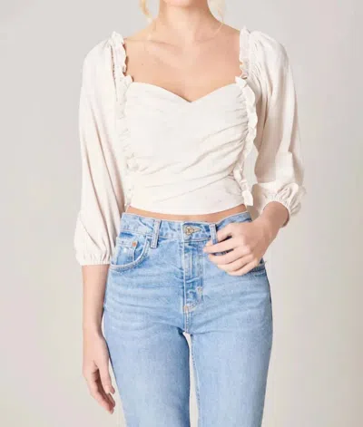 Sugarlips Evermore Sweetheart Crossover Top In Ivory In Beige