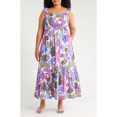 Sugarlips Evren Tropics Tayla Smocked Cotton Sundress In Animal Print
