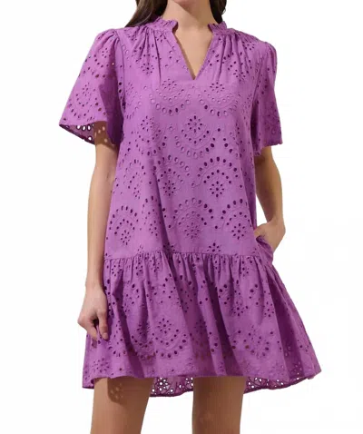 Sugarlips Eyelet Mini Dress In Orchid