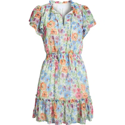 Sugarlips Ezia Garden Floral Print Ruffle Minidress In Multi
