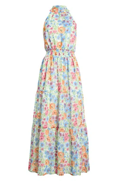 Sugarlips Ezia Garden Jetter Halter Maxi Dress In Multi