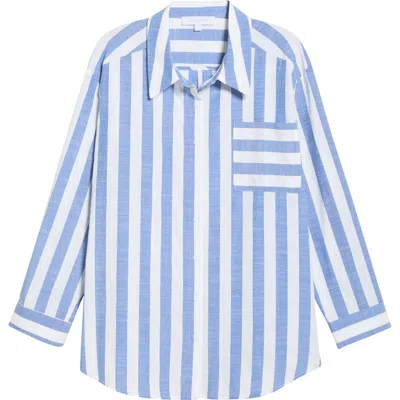 Sugarlips Fays Stripe Dalton Button-up Shirt In Blue