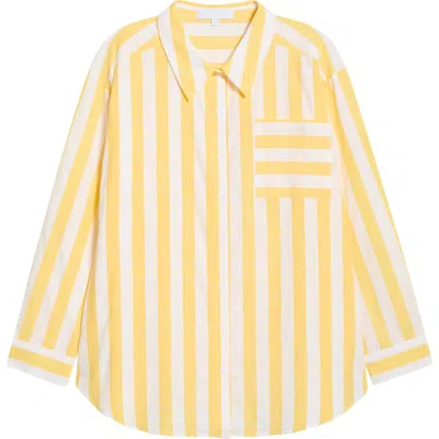 Sugarlips Fays Stripe Dalton Button-up Shirt In Yellow