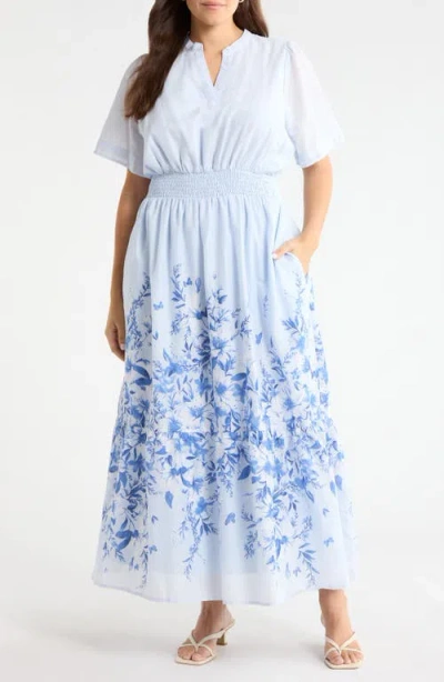 Sugarlips Fernie Field Janey Cotton Poplin Maxi Dress In Multi