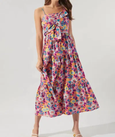 Sugarlips Floral Poplin Maxi Dress In Pink