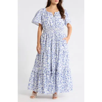 Sugarlips Francine Toile Fabiola Ruffle Maxi Dress In Multi