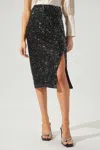 Sugarlips Friday Nights Sequin Midi Skirt In Black In Black